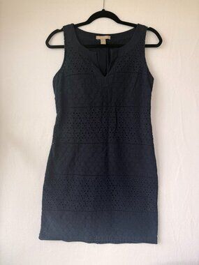 Banana Republic Navy Eyelet Sleeveless Dress Size 4